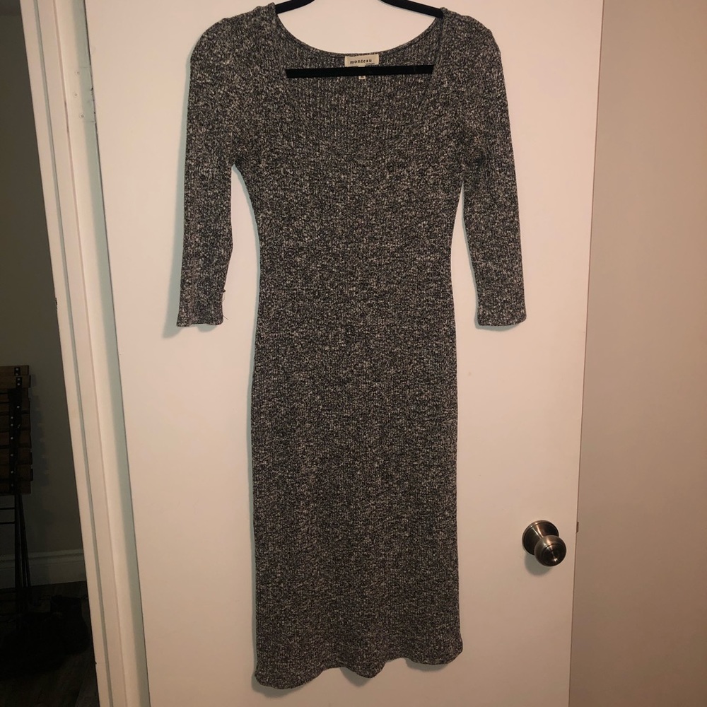 Monteau Heather Gray Sweater Dress - Size Medium